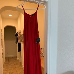 Red boho style dress